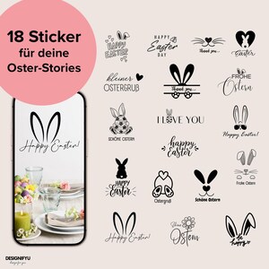Oster-Sticker für Instagram Stories – mit Hasen, Grüßen & liebevollen Designs, Oster-Content, Digitaler Download