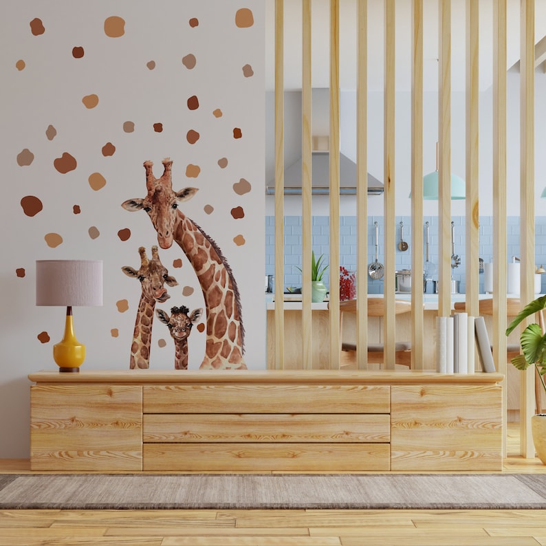 Giraffe Wall Decals for Nursery | Giraffe Growth Chart Height Ruler ...