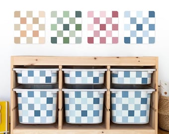 Checkerboard IKEA Trofast Bin Stickers | Playroom Storage Decals | 4 Colors