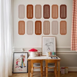 Väggdekaler med matematik och Montessori-multiplikationstabell för barnrum, pedagogiska klistermärken med mattetabeller, present till hemskolande familjer