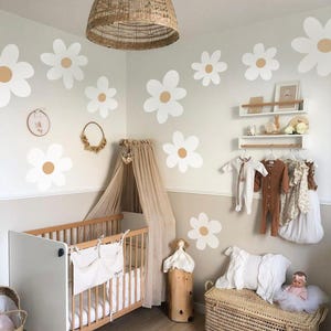 Adesivi murali con grandi margherite / Adesivi murali con fiori / Adesivi con margherite per la decorazione della cameretta dei bambini / Decorazioni murali per la cameretta dei bambini - in 12 colori