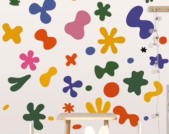 Abstract Shape Wall Decals | Colorful Boho Nursery Stickers | Modern Playroom Wall Decor