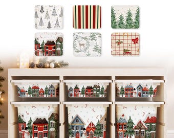 IKEA TROFAST Christmas Stickers, Holiday Village, Pine Tree, Plaid Designs (6 Options)