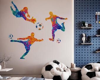 原宿系 SPORTS KIDS パブミラー 壁飾り★サッカー 部活 ヤンキー サッカー選手名入りウォールステッカー｜男の子用デカール 子供部屋用