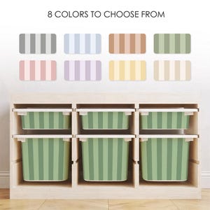 Pegatinas de rayas para cajas IKEA TROFAST / 8 adhesivos de almacenamiento de colores / Organización de la sala de juegos / Etiquetas de almacenamiento para la habitación del bebé