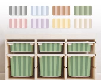Pegatinas de rayas para cajas IKEA TROFAST / 8 adhesivos de almacenamiento de colores / Organización de la sala de juegos / Etiquetas de almacenamiento para la habitación del bebé