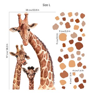 Giraffe Wall Decals for Nursery | Giraffe Growth Chart Height Ruler ...