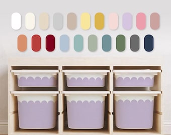 IKEA TROFAST Stickers, Scallop Storage Bin Decals, 21 Colors,  Playroom Organization | Nursery Storage Labels