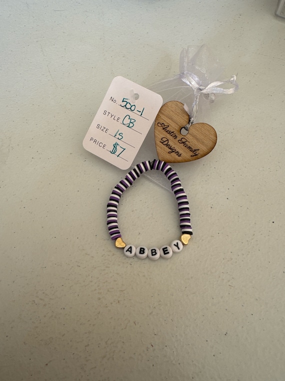 Clay bead Bracelet with custom name