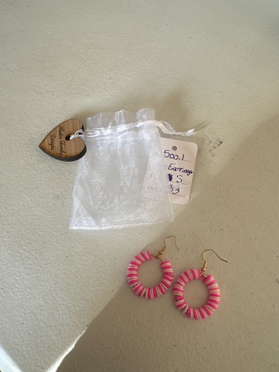 Clay bead earrings
