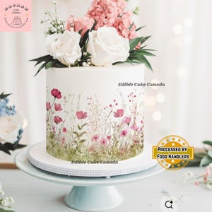 Edible Wildflowers Border Ribbon Cake Wrap – Icing Sheet (8&quot;x10&quot;)