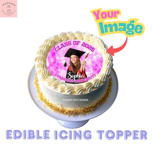 FREE SHIPPING | Custom 2025 Graduation Icing Cake Topper | Personalize Frosting Image | Your Edible Image Photo for  Cake Cupcakes Cookies