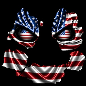 USA Country Flag Ghost Art Print, Cracked National Pride Wall Decor (Digital Download)