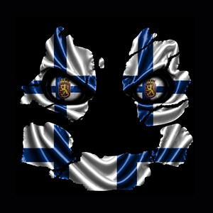 Finland Country Flag Ghost Art Print, Cracked National Pride Wall Decor (Digital Download)