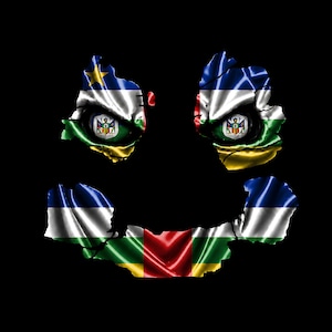 Central African Republic Flag Ghost Art Print, Cracked National Pride Wall Decor (Digital Download)