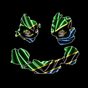 Tanzania Country Flag Ghost Art Print, Cracked National Pride Wall Decor (Digital Download)