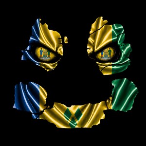 Saint Vincent Flag Cracked Ghost Art Print, National Pride Wall Decor (Digital Download)