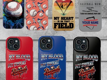 Custom Baseball Lifestyle Inspired Phone Case, Melting Ice Cream Cone  Phone Case, Pink Blue Mint and Creamsicle Styles, Baseball Gift