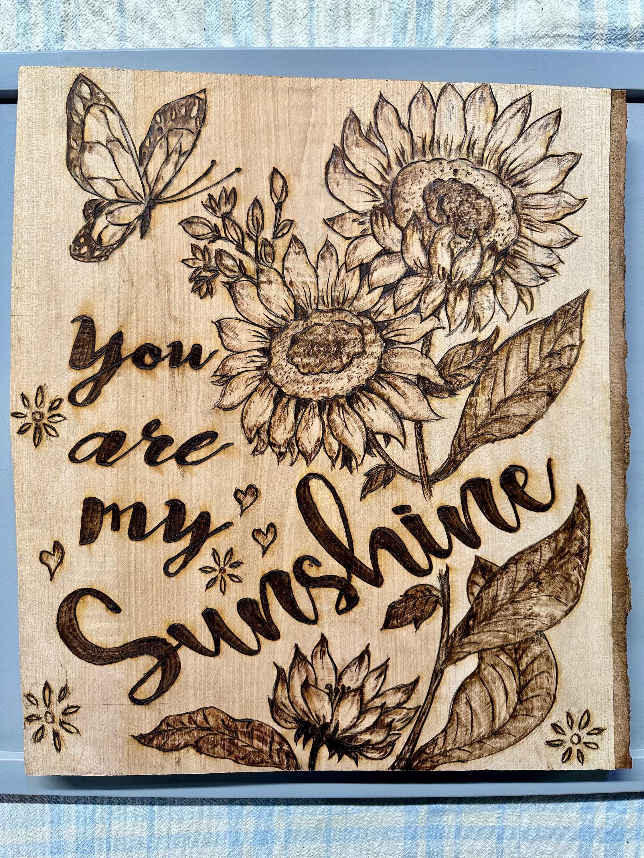 Sunflower Handmade Custom Wood Burning Wild Animal Art, Birthday Holiday Gifts for Him Her,Housewarming Home Decors,Wedding Display