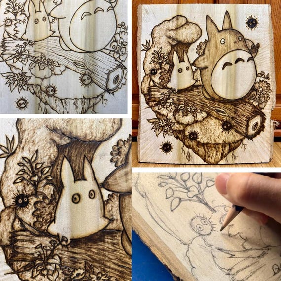 Custom Anime Wood Burning Art: Handmade Housewarming Decor - Etsy