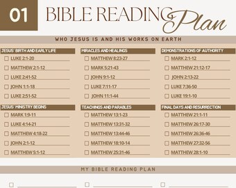 Digital Bible Plan, Bible Study Templates, Bible Journey Plan, Spiritual Journey Plan, Printable PDF