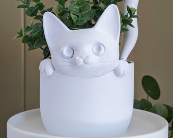 Cute 3D Printed Cat Planter - Succulent Pot - Gift for Cat Lovers - Gift for Plant Parents - Cute Animal Planter