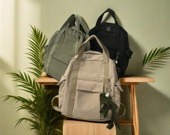 High Capacity Canvas Backpack - Ideal for Back to School, Compact Size