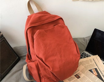 Large Capacity Canvas Backpack - Versatile Tote, Crossbody, and Handbag for School and Everyday Use