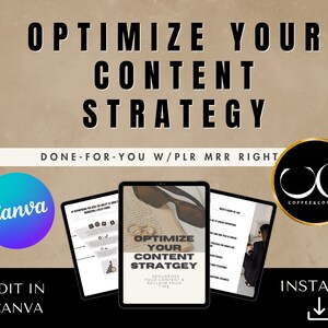 Content Strategy Guide | PLR MRR Rights, Repurpose Content (Canva, Digital Download)