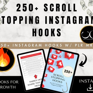 Guía de más de 250 ganchos para Instagram: Crecimiento en redes sociales, MRR/PLR (Descarga digital)