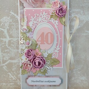Personalisierte Grußkarte, Luxus handgefertigte 3D Karte, Blumen Geburtstagsgeschenk, Geld Umschlag, Jubiläumsgeschenk.
