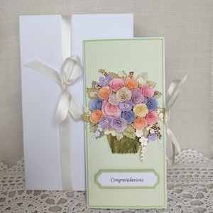 Handgemachte Grußkarte, Luxus 3D Karte, einzigartige Grußkarte, Jubiläumskarte, Geburtstagsgeschenk, Geldkuvert.