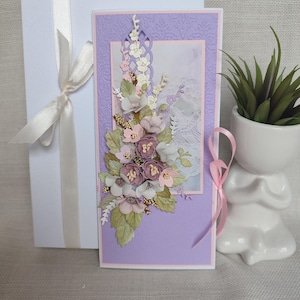 Handgemachte Grußkarte, florale 3D Karte, einzigartige Grußkarte, Jubiläumskarte, Geburtstagsgeschenk.