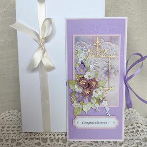 Handgemachte Grußkarte, florale 3D Karte, einzigartige Grußkarte, Jubiläumskarte, Geburtstagsgeschenk.