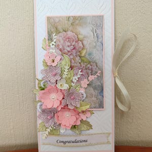 Tarjeta de felicitación hecha a mano, tarjeta de felicitación 3D única, tarjeta de aniversario, regalo de cumpleaños, sobre de dinero, regalo de bodas.