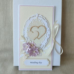 Handgemachte Grußkarte, Hochzeitsgeschenk, einzigartige Grußkarte, Geldumschlag, florale 3D Karte.