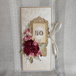 Cartão de felicitações personalizado, cartão 3D de luxo feito à mão, presente de aniversário floral, cartão de felicitações exclusivo, presente de aniversário.