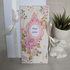 Biglietto di anniversario personalizzato, biglietto 3D fatto a mano, biglietto di compleanno floreale, biglietto di auguri floreale unico, regalo di compleanno