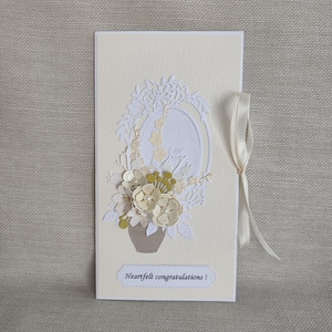 Cartão de felicitações feito à mão, presente de feliz aniversário, cartão de felicitações de luxo, envelope de dinheiro, cartão floral 3D.