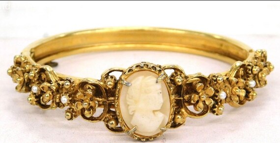 1950's Cameo Gold Filled Vintage Mid Century Spiral Leaf