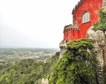 Fotografieafdruk Pena Palace Sintra: Portugal Travel Wall Art (digitale download)