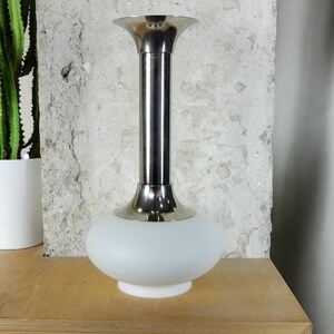 VEB Narva Vintage Lamp in opal glass and chrome, 1970, German