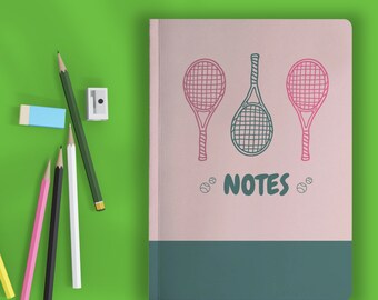 Tennis Theme Soft Cover Journal - Notebook for Women - Notebook - Travel Diary - Sport Diary - Unique Gift for Her