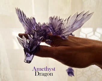 Resin Crystal Wing Dragon - Articulated Sensory Fidget toy