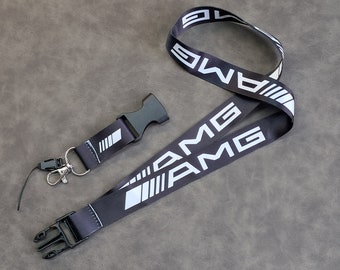 Mercedes Amg Neck Lanyard Strap Keychain Logo Nylon Keyring Car Accessories Gift For Men Christmas