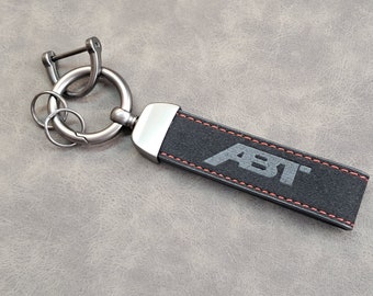 Abt porte-clés en cuir Alcantara porte-clés lanière logo Abt accessoires de voiture cadeau pour homme Noël