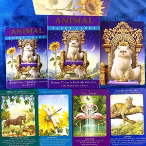 Doreen Virtue ANIMAL TAROTkaarten. Zeldzaam, uitverkocht, compleet kaartspel met 78 kaarten en gids. Authentieke, Engelstalige gids