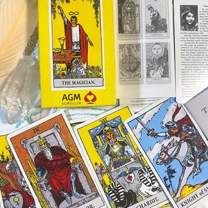TAROT RIDER WAITE, AgMuller El Mago, 78 cartas y folleto de instrucciones completo en inglés y japonés, 2 cartas extra, 2008