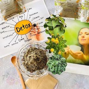 Biologische detox-kruidenthee: mariadistel, houttuynia en paardenbloem