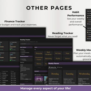 Second Brain witchyl Notion Template all in one Life Planner ADHD daily tasks lists monthly weekly planner notion ipad planner project daily task lists task manager project planner spellbook tarot pull log herbal grimoire wicca aesthetic dashboard